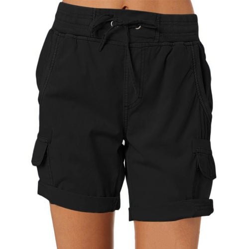 Cargo Shorts - Högmidjade fritidsshorts med dragsko för kvinnor-Eva Jonsson