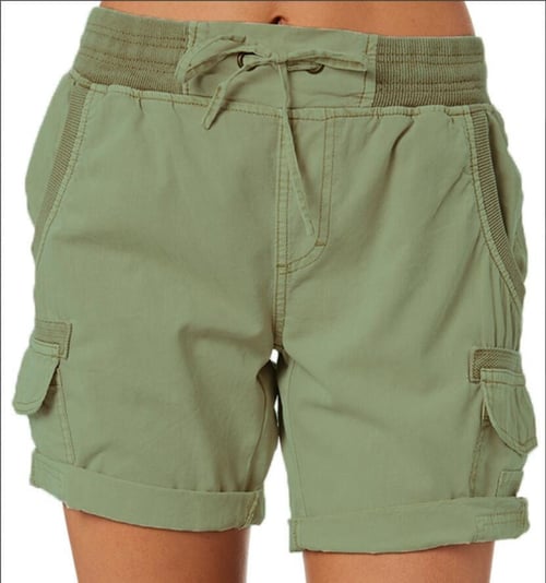 Cargo Shorts - Högmidjade fritidsshorts med dragsko för kvinnor-Eva Jonsson