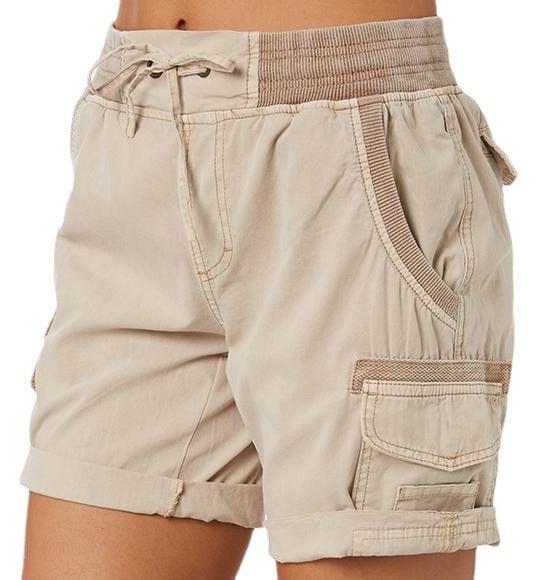 Cargo Shorts - Högmidjade fritidsshorts med dragsko för kvinnor-Eva Jonsson