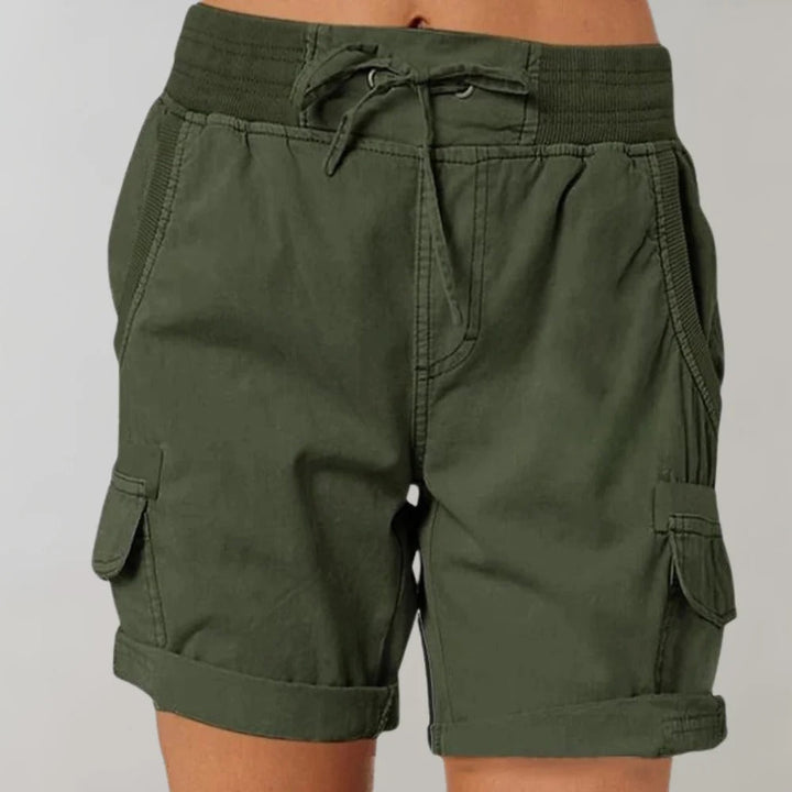 Cargoshorts – hög midja – dragsko – casual shorts – damshorts-Eva Jonsson