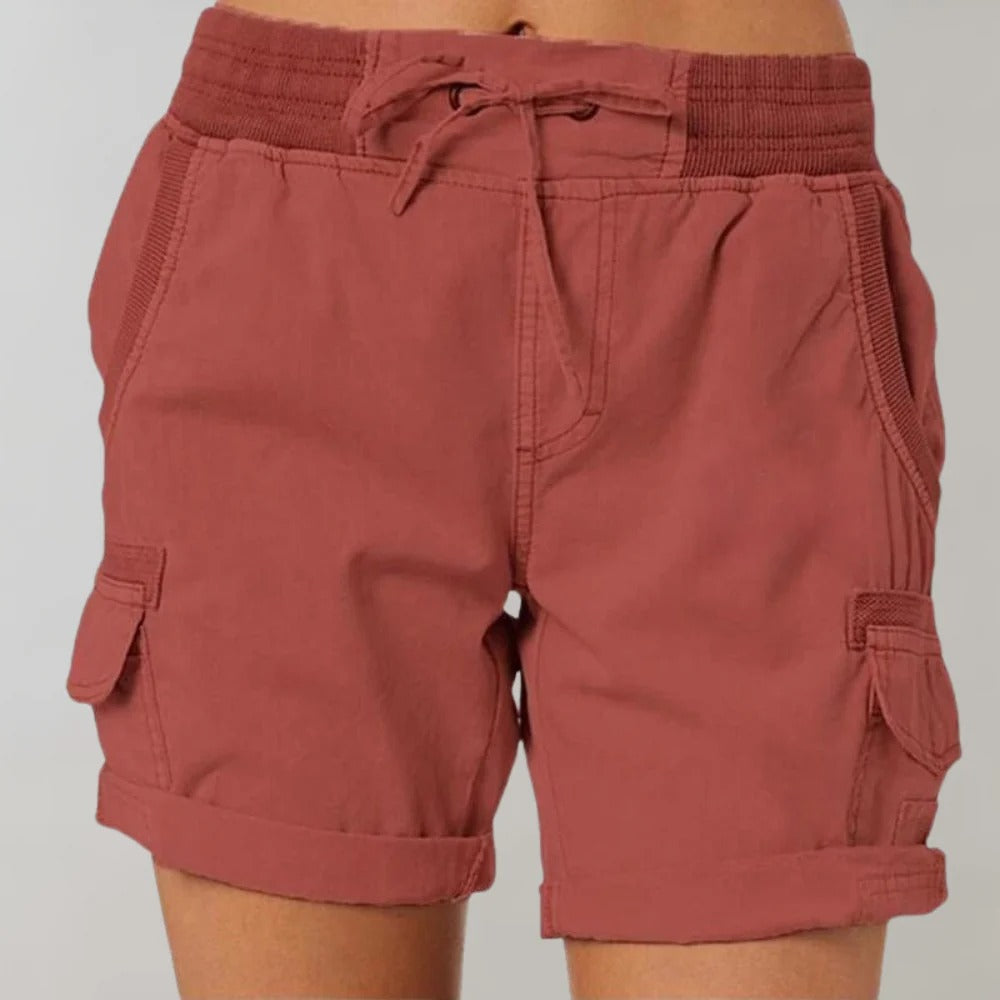 Cargoshorts – hög midja – dragsko – casual shorts – damshorts-Eva Jonsson