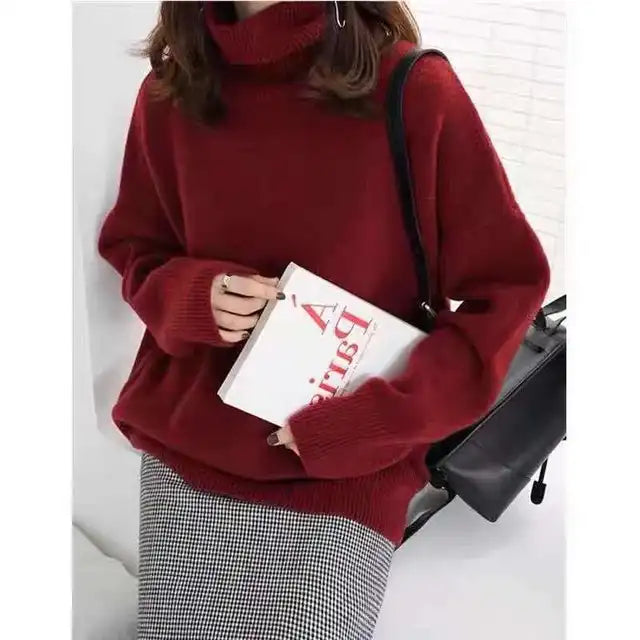 Cashmere Jumper - Stickad - Rullhals - Turtleneck Jumper - Damstickat-Eva Jonsson