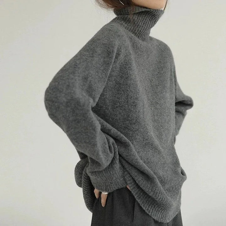 Cashmere Jumper - Stickad - Rullhals - Turtleneck Jumper - Damstickat-Eva Jonsson
