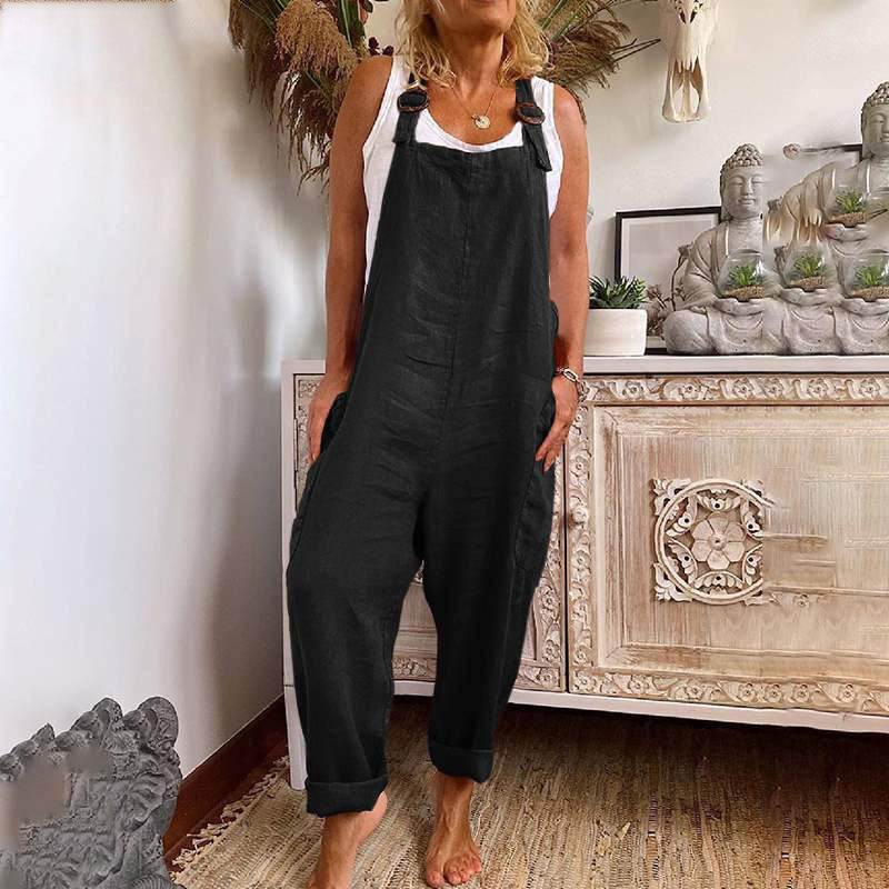 Casual Jumpsuit - Lös passform - Ärmlös - Baggy Jumpsuit - Overall för kvinnor-Eva Jonsson