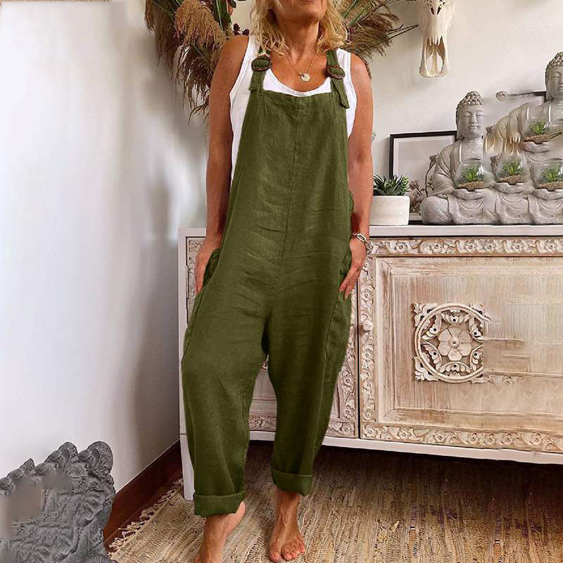 Casual Jumpsuit - Lös passform - Ärmlös - Baggy Jumpsuit - Overall för kvinnor-Eva Jonsson