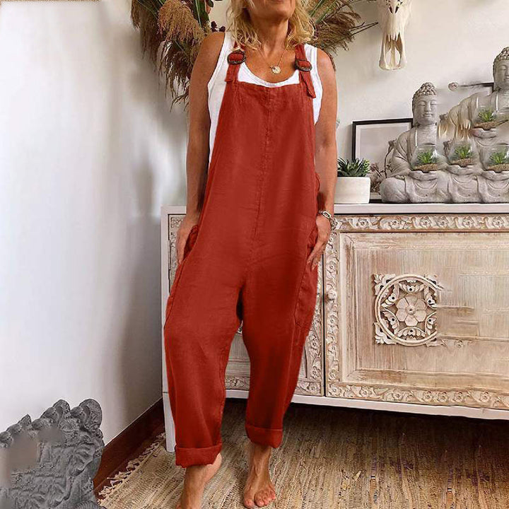 Casual Jumpsuit - Lös passform - Ärmlös - Baggy Jumpsuit - Overall för kvinnor-Eva Jonsson