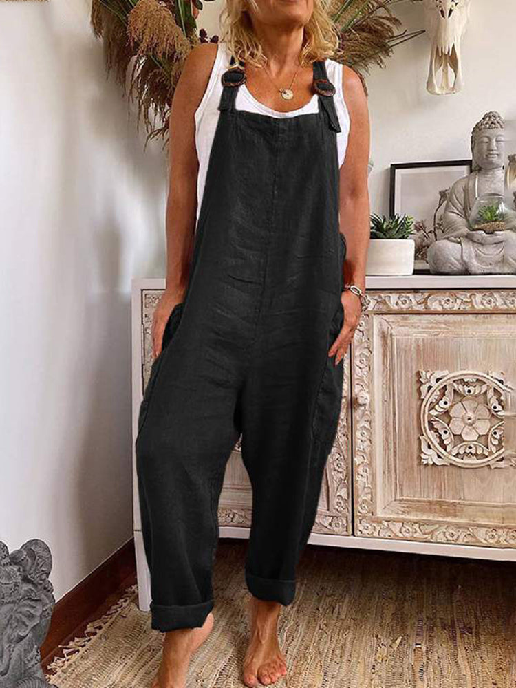Casual Jumpsuit - Lös passform - Ärmlös - Baggy Jumpsuit - Overall för kvinnor-Eva Jonsson