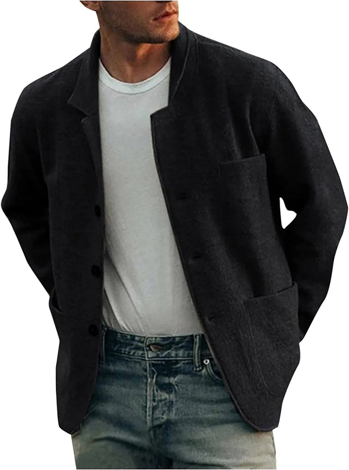 Casual kavaj - Knäppning - Fickor - Sweatshirt-blazer - Överskjorta för män-Eva Jonsson