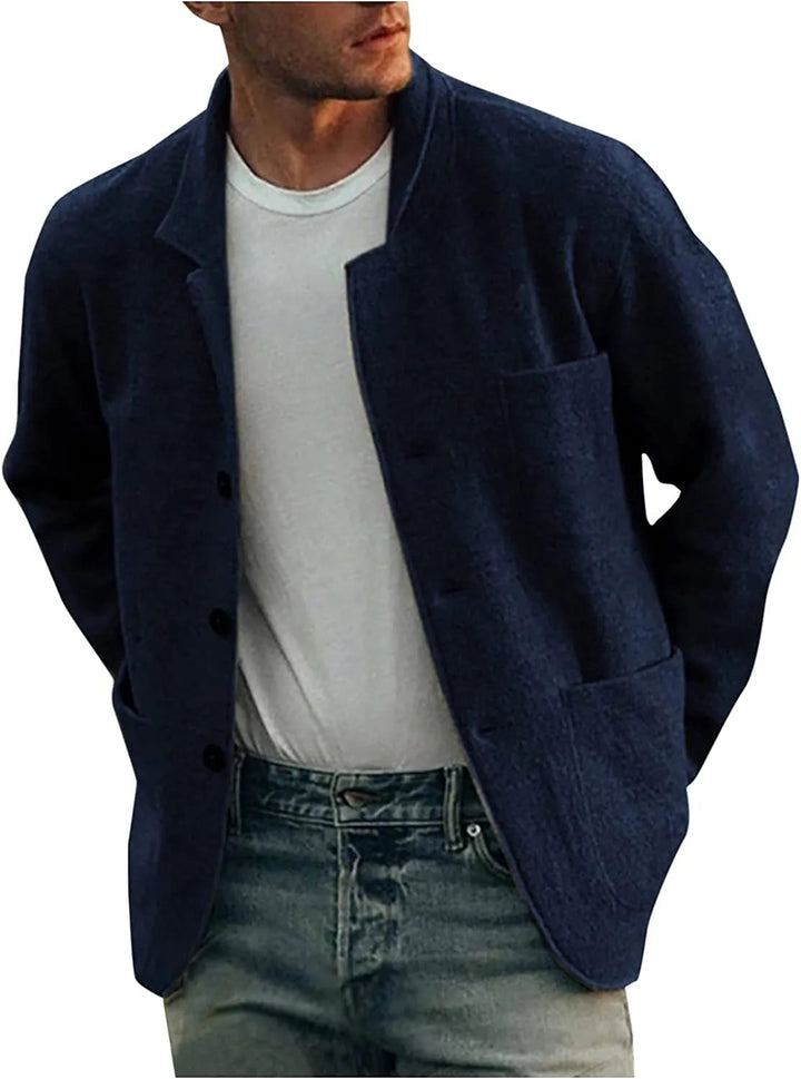 Casual kavaj - Knäppning - Fickor - Sweatshirt-blazer - Överskjorta för män-Eva Jonsson