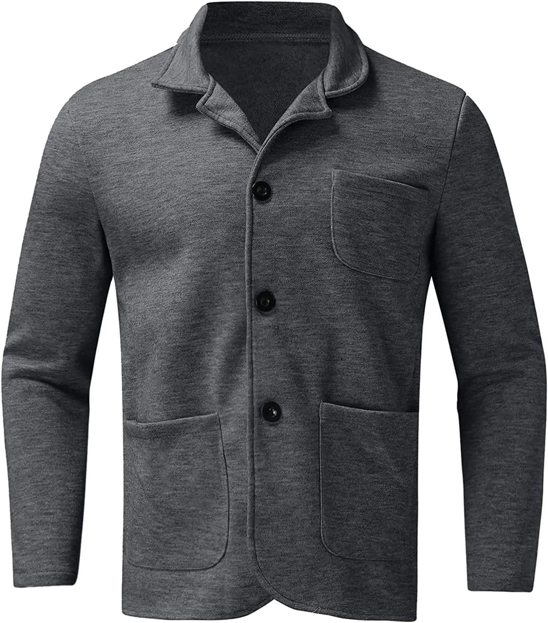 Casual kavaj - Knäppning - Fickor - Sweatshirt-blazer - Överskjorta för män-Eva Jonsson