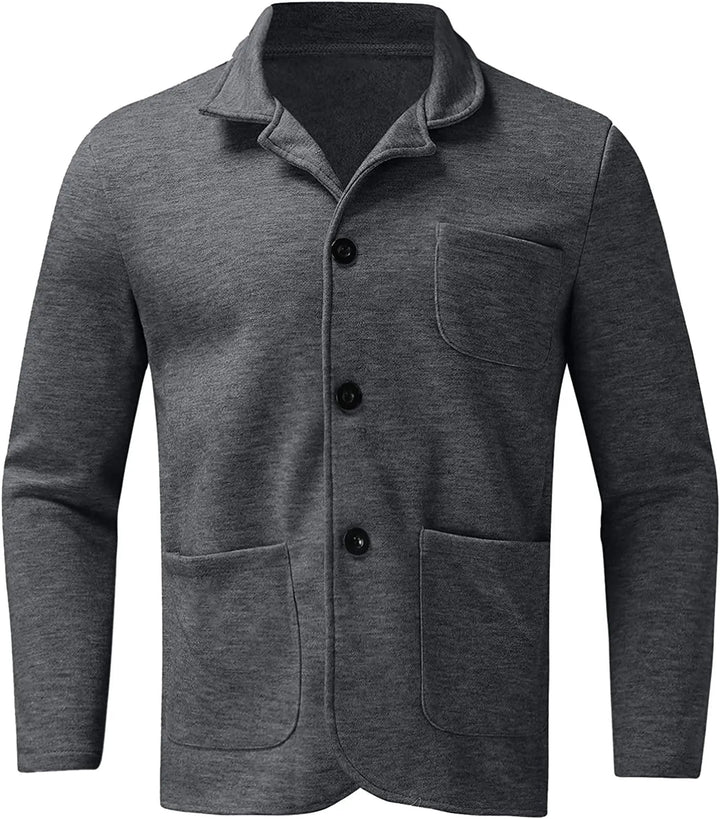 Casual kavaj - Knäppning - Fickor - Sweatshirt-blazer - Överskjorta för män-Eva Jonsson