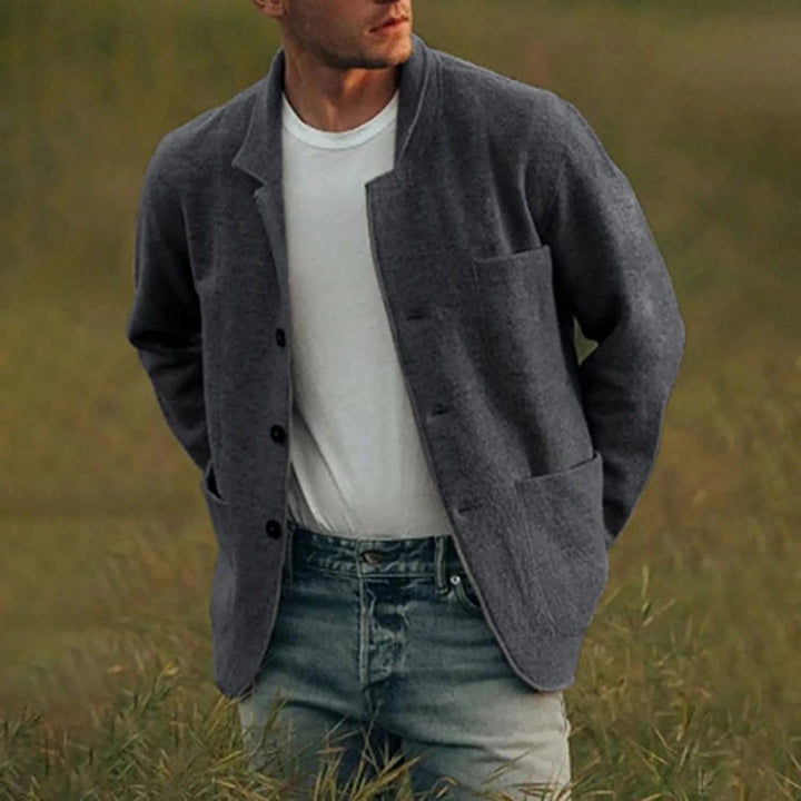 Casual kavaj - Knäppning - Fickor - Sweatshirt-blazer - Överskjorta för män-Eva Jonsson