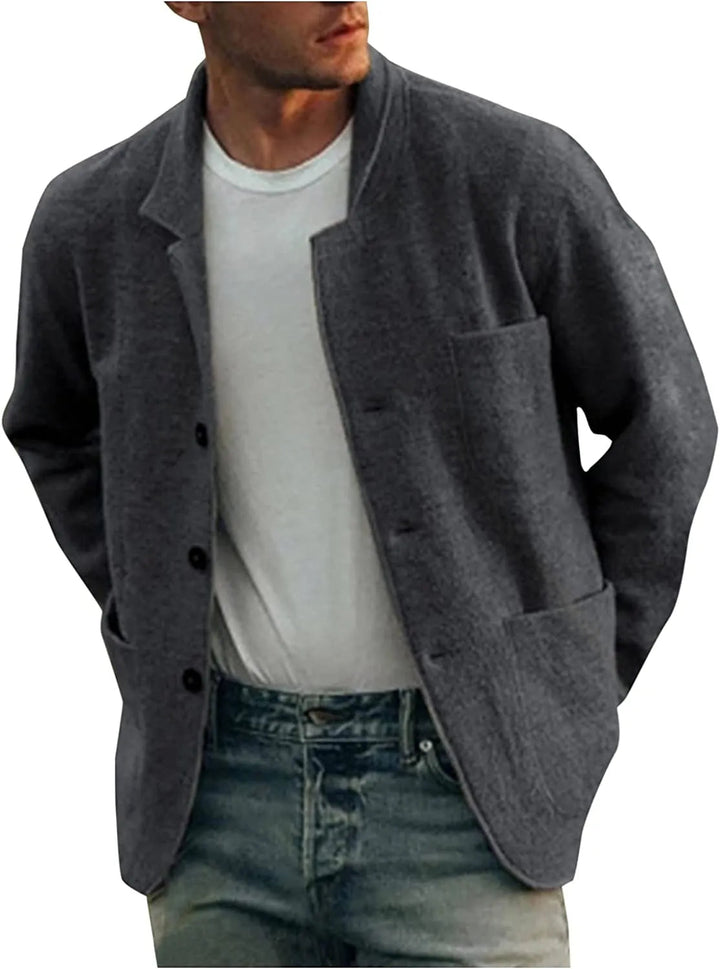 Casual kavaj - Knäppning - Fickor - Sweatshirt-blazer - Överskjorta för män-Eva Jonsson
