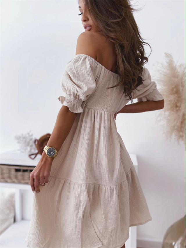 Charley - Snygg Sommarklänning med Off Shoulder-design-Eva Jonsson