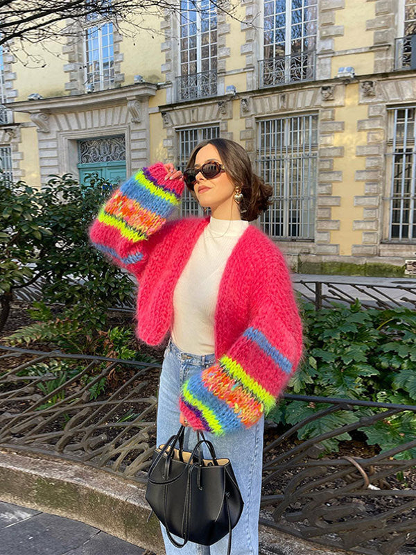 Chunky Cardigan | Cropped | Open Front | Stickad Cardigan | Damkläder-Eva Jonsson