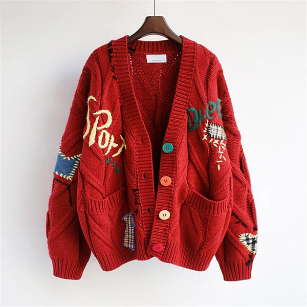 Chunky Cardigan | Knäppt | Oversized | Stickad Cardigan | Damstickat-Eva Jonsson