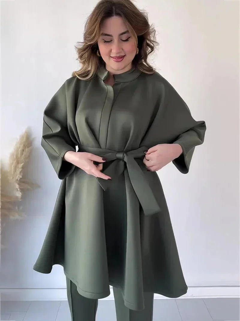 Co-Ord Set | Långärmad | Slipad Midja | Byxset | Tvådelat et för kvinnor-Eva Jonsson