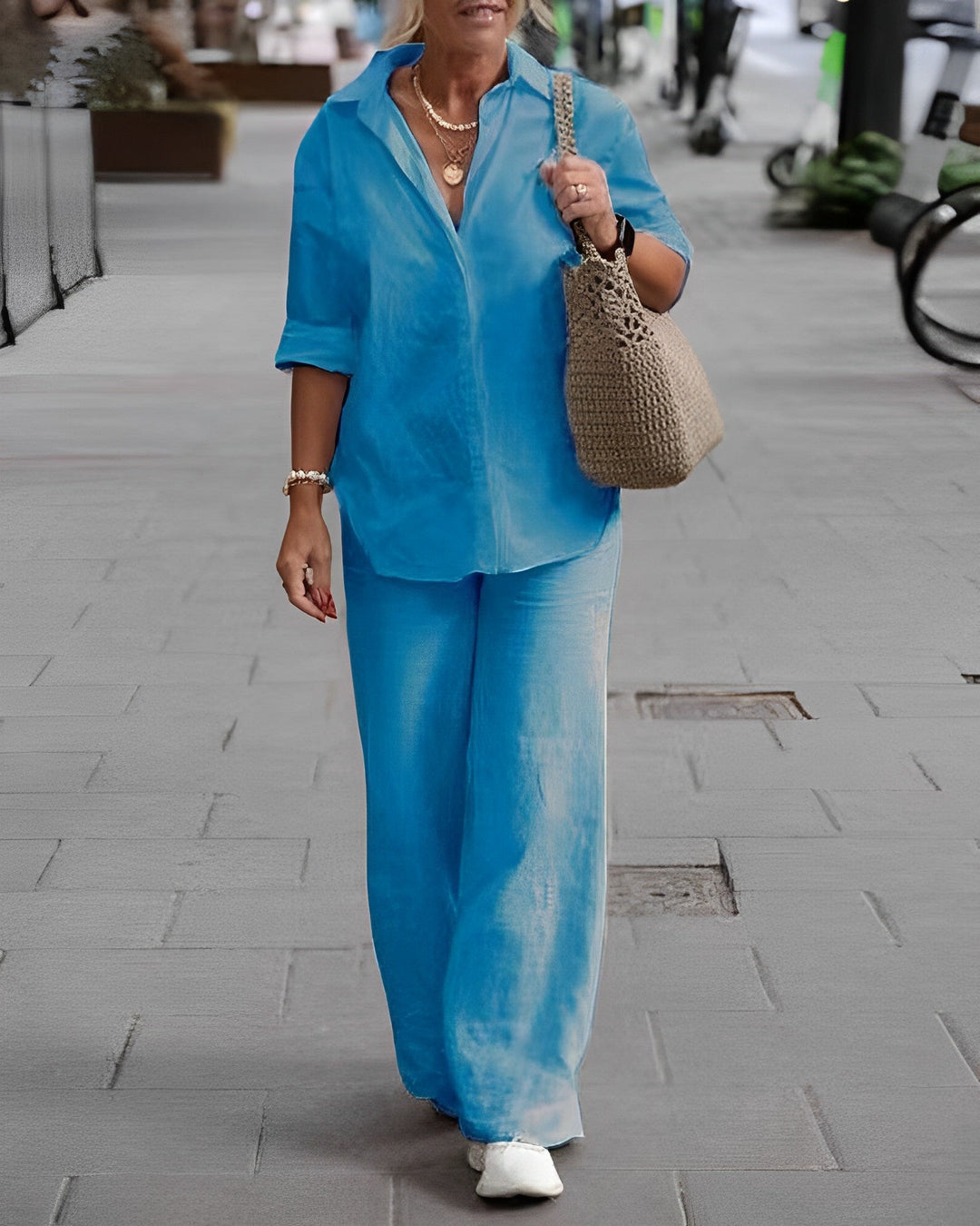 Co-Ord Set - Långärmad - Vid ben - Linne tvådelat set – Damkläder-Eva Jonsson