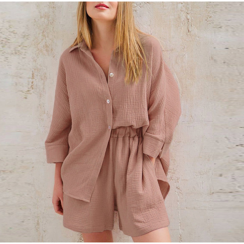 Co-Ord Set | Linne | Långärmad | Tvådelat Set | Sommarkläder för kvinnor-Eva Jonsson
