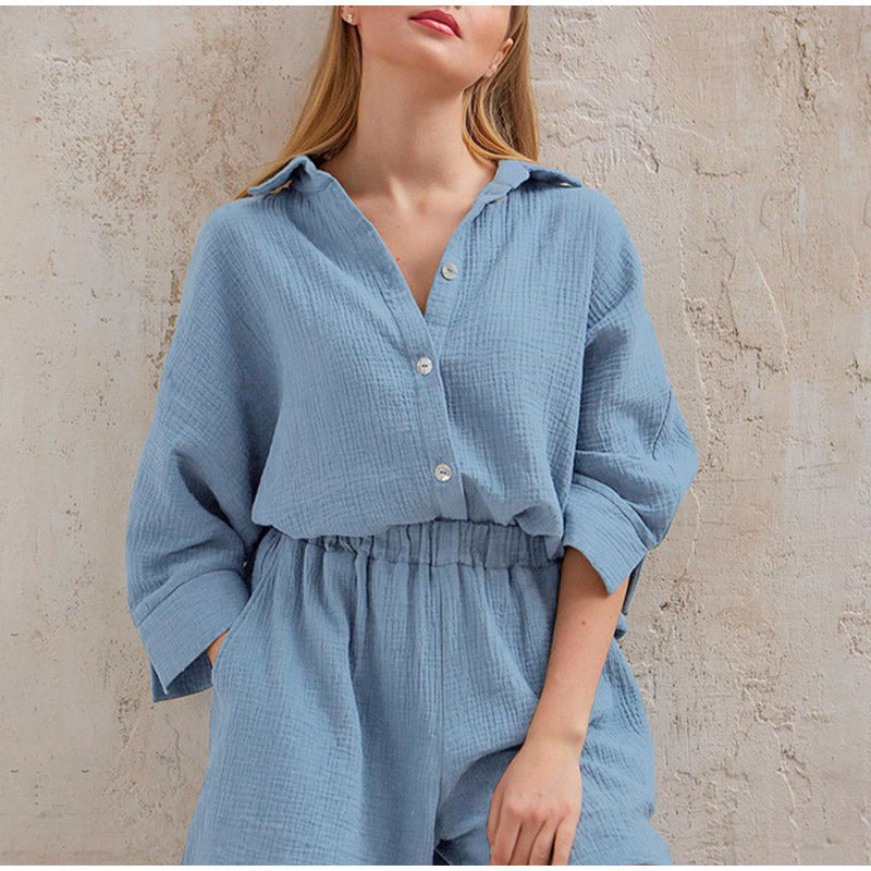 Co-Ord Set | Linne | Långärmad | Tvådelat Set | Sommarkläder för kvinnor-Eva Jonsson