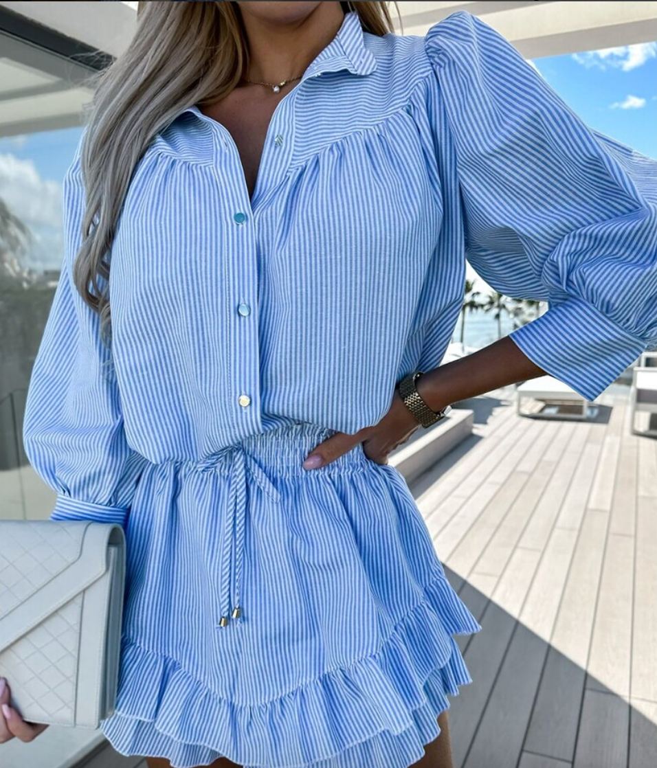 Co-Ord Set | Minikjol | Ruffle | Kjol och blus Set | Sommarkläder för Kvinnor-Eva Jonsson