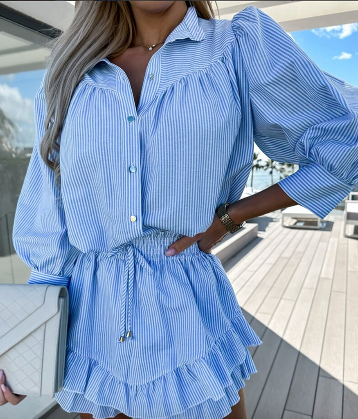 Co-Ord Set | Minikjol | Ruffle | Kjol och blus Set | Sommarkläder för Kvinnor-Eva Jonsson