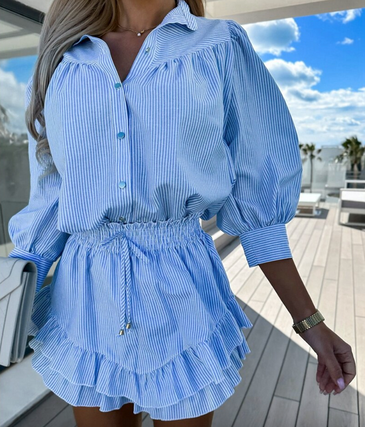 Co-Ord Set | Minikjol | Ruffle | Kjol och blus Set | Sommarkläder för Kvinnor-Eva Jonsson