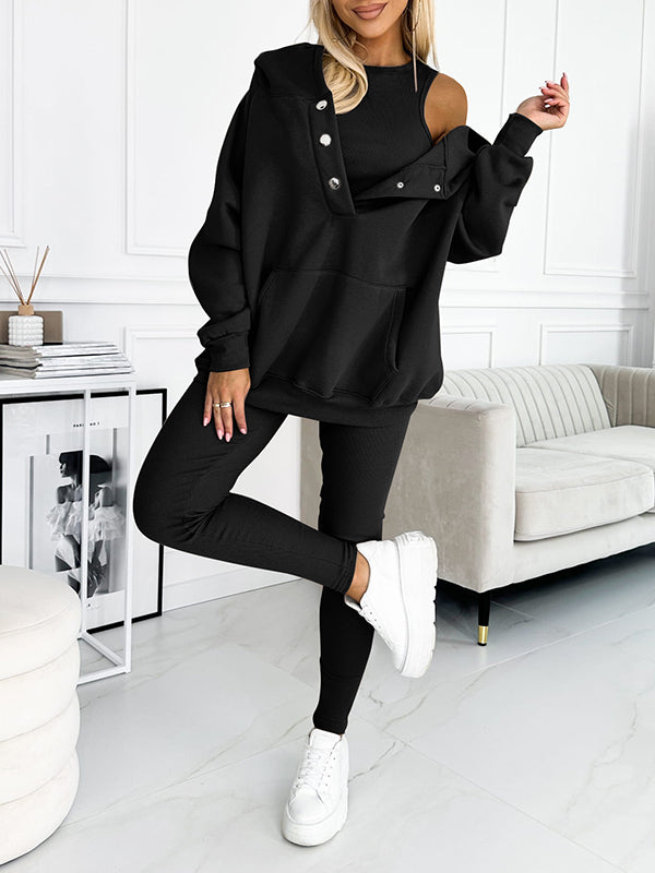 Co-Ord Set - Oversized Hoodie - Träningsoverall - Hoodie och Leggings Set - Damkläder-Eva Jonsson