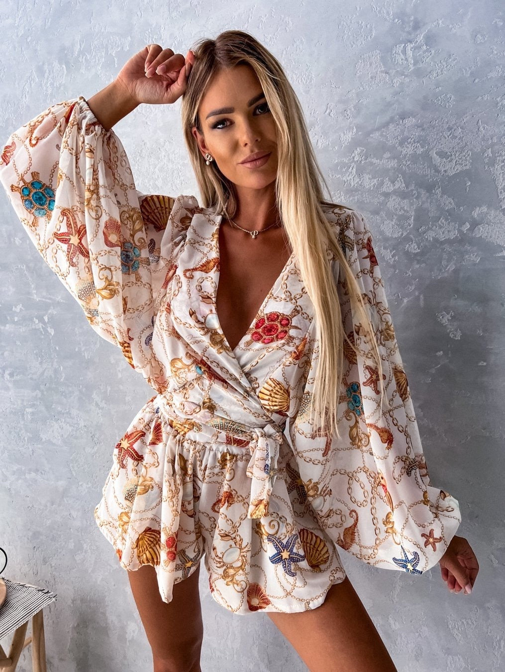 Co-Ord Set - Tvådelat sommarset med shorts och blus för kvinnor-Eva Jonsson