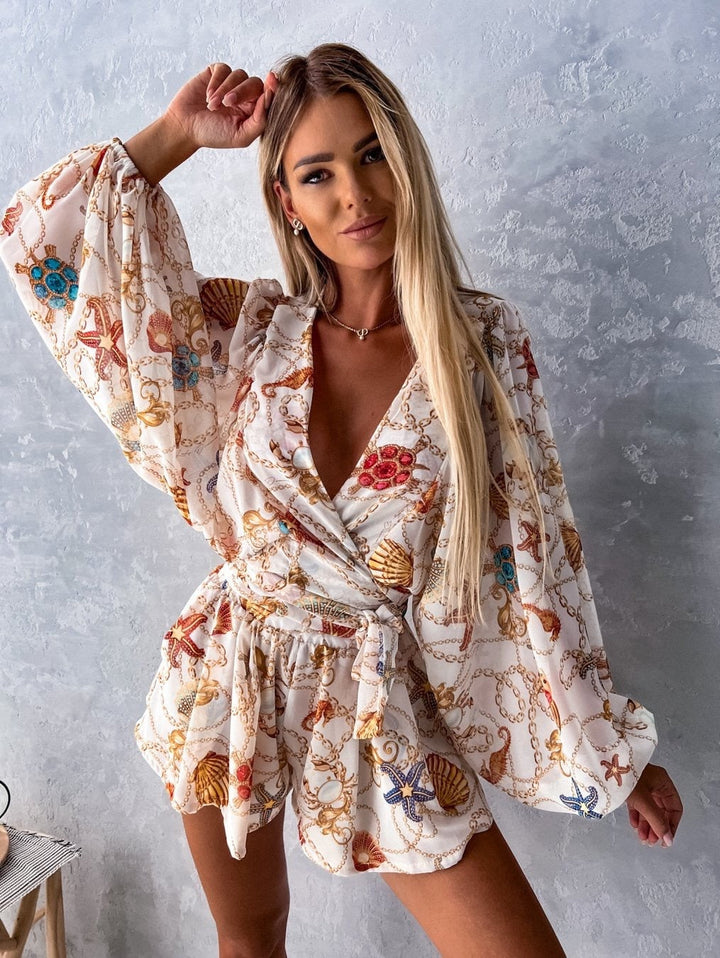 Co-Ord Set - Tvådelat sommarset med shorts och blus för kvinnor-Eva Jonsson