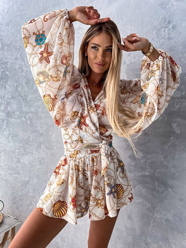 Co-Ord Set - Tvådelat sommarset med shorts och blus för kvinnor-Eva Jonsson