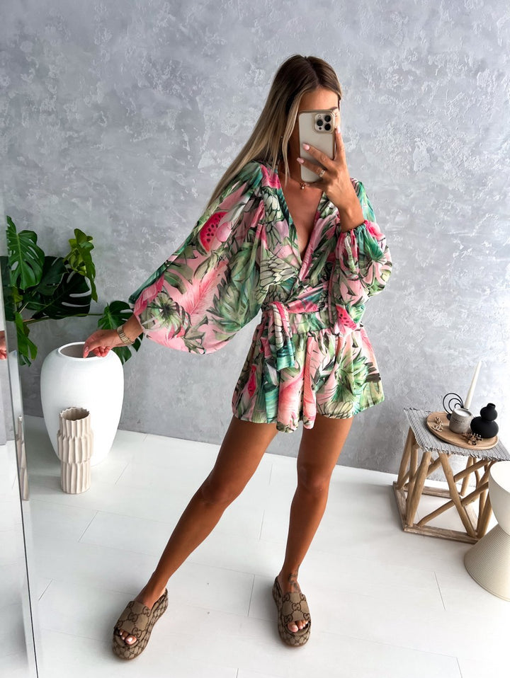 Co-Ord Set - Tvådelat sommarset med shorts och blus för kvinnor-Eva Jonsson