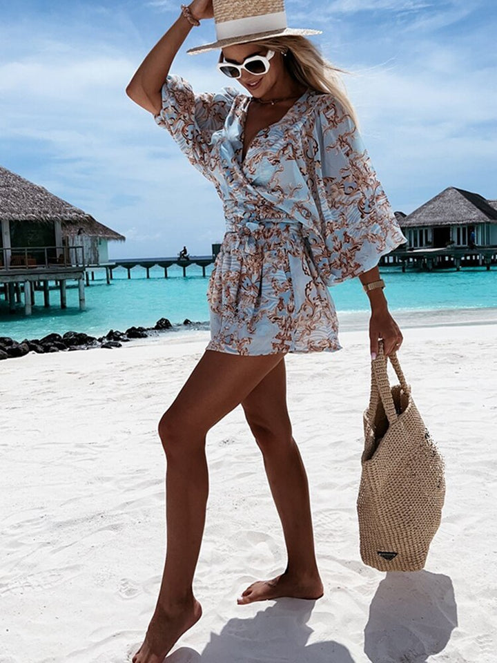 Co-Ord Set - Tvådelat sommarset med shorts och blus för kvinnor-Eva Jonsson