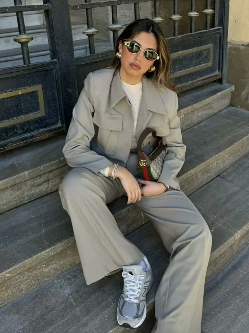 Co-Ord Set - Vida ben - Hög midja - Set med kavaj och byxor - Damkläder-Eva Jonsson