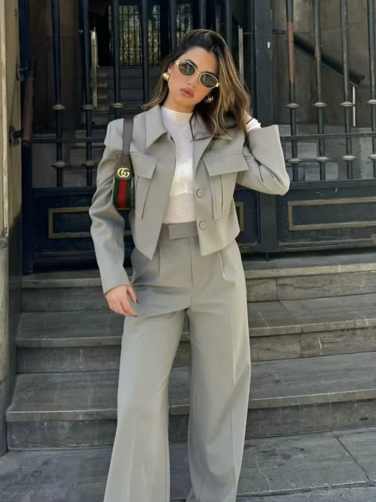 Co-Ord Set - Vida ben - Hög midja - Set med kavaj och byxor - Damkläder-Eva Jonsson