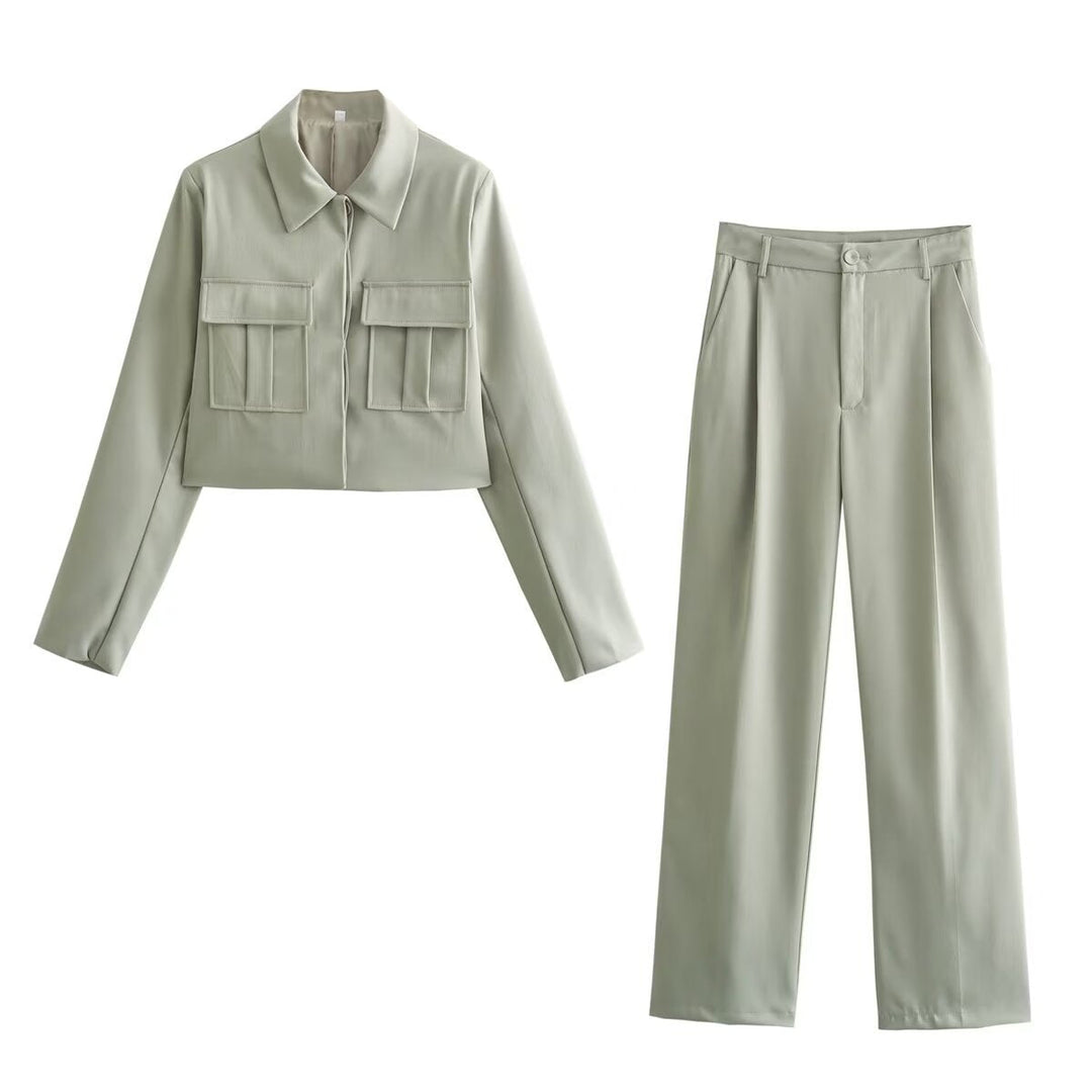 Co-Ord Set - Vida ben - Hög midja - Set med kavaj och byxor - Damkläder-Eva Jonsson