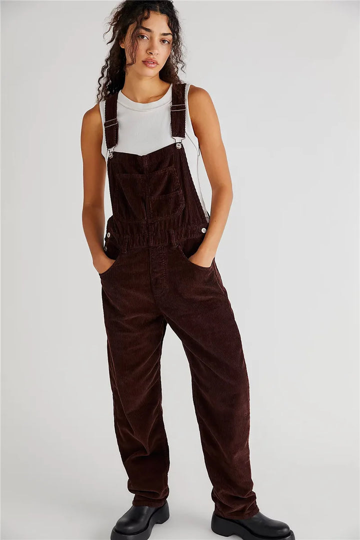 Corduroy Dungarees | Ärmlös | Jumpsuit | Cord Overalls | Damkläder-Eva Jonsson