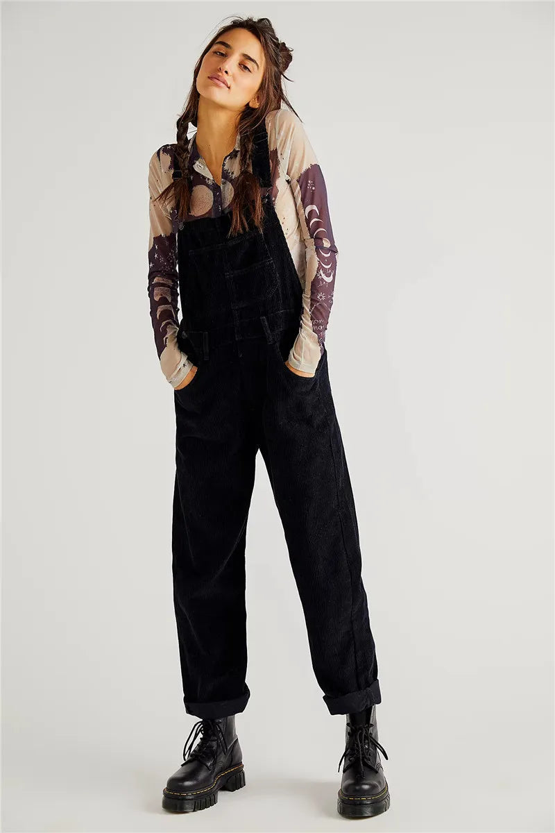 Corduroy Dungarees | Ärmlös | Jumpsuit | Cord Overalls | Damkläder-Eva Jonsson
