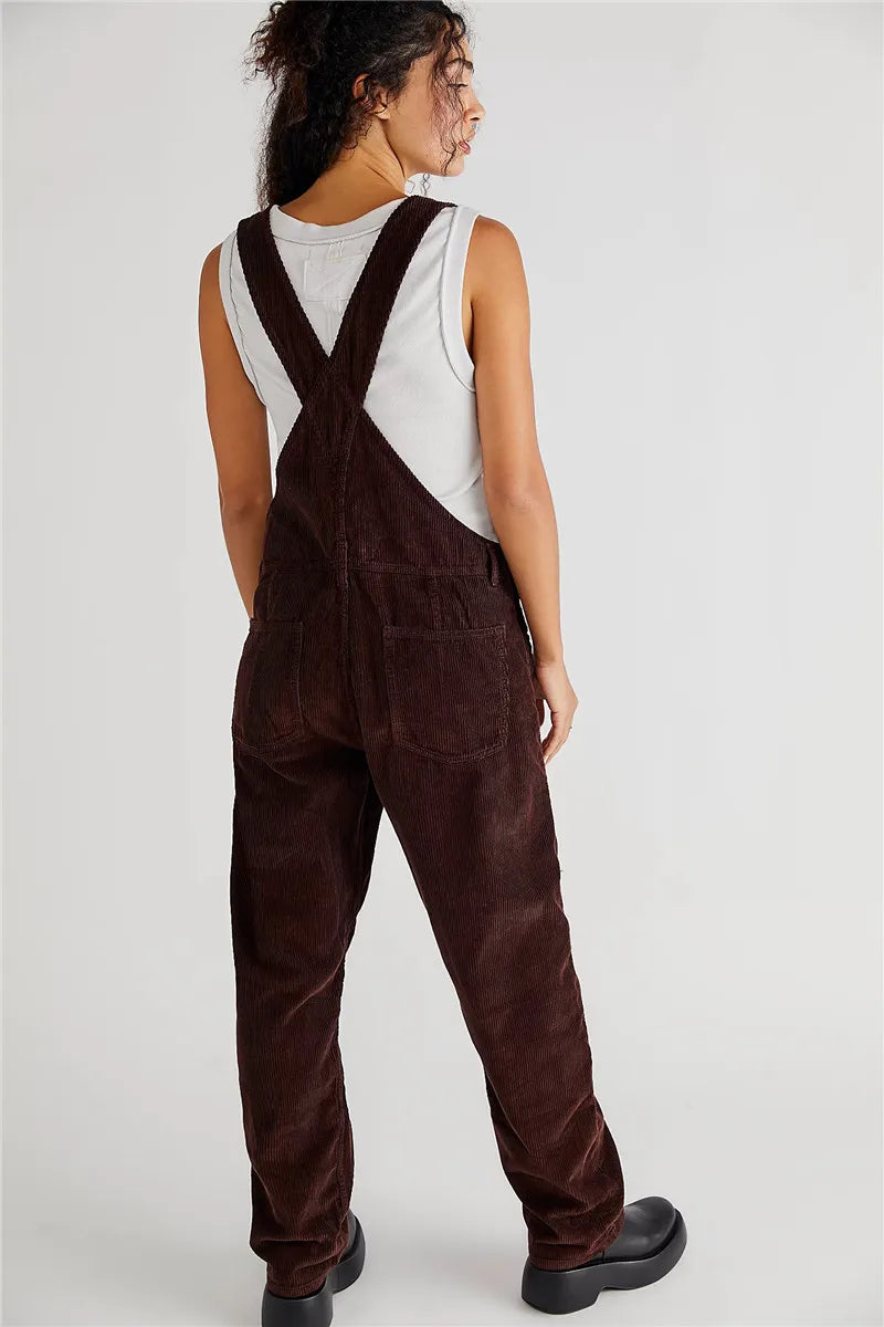 Corduroy Dungarees | Ärmlös | Jumpsuit | Cord Overalls | Damkläder-Eva Jonsson
