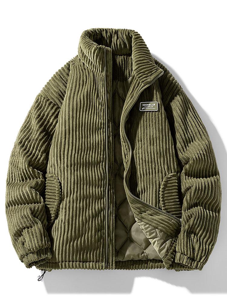 Corduroy Jacka | Varm | Quiltat foder | Vadderad Jacka | Vinterjacka för män-Eva Jonsson