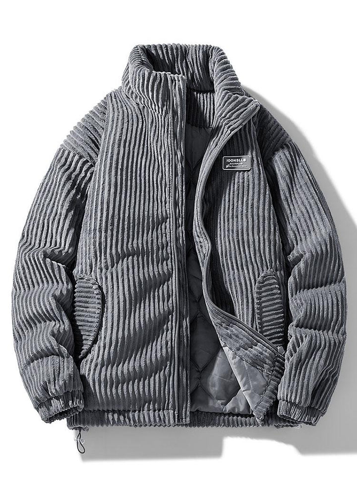 Corduroy Jacka | Varm | Quiltat foder | Vadderad Jacka | Vinterjacka för män-Eva Jonsson