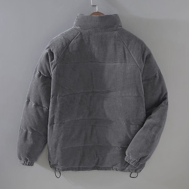 Corduroy Jacka - Varm - Zip-Up - Pufferjacka - Vinterjacka för Herrar-Eva Jonsson