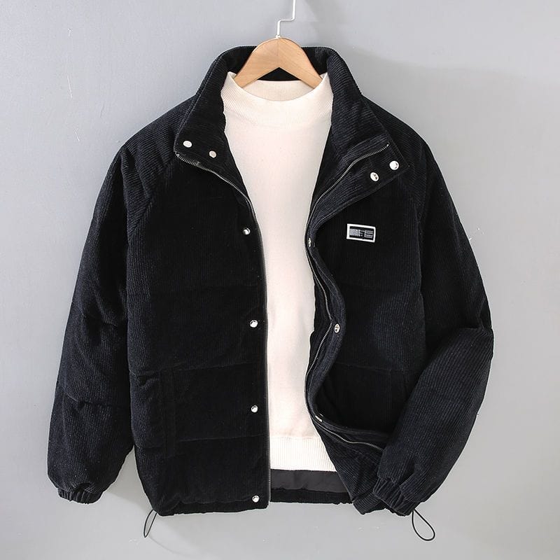 Corduroy Jacka - Varm - Zip-Up - Pufferjacka - Vinterjacka för Herrar-Eva Jonsson