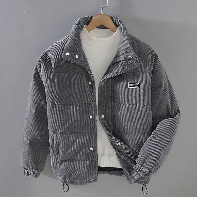 Corduroy Jacka - Varm - Zip-Up - Pufferjacka - Vinterjacka för Herrar-Eva Jonsson