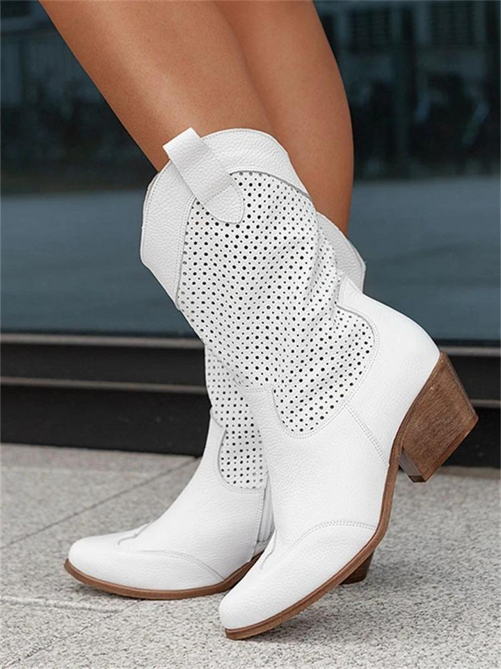 Cowboystövlar | Mid Calf | Block Heel | Cowgirl Boots | Damstövlar-Eva Jonsson