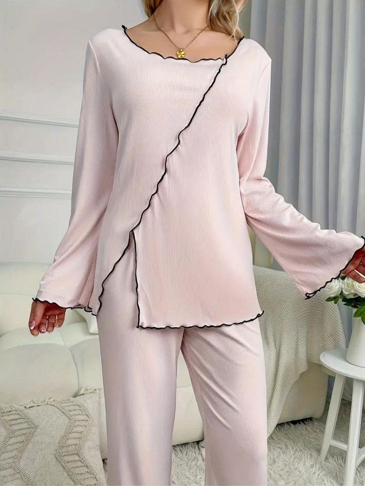 Cristine Pyjamas Set | Långärmat nattlinne för kvinnor-Eva Jonsson