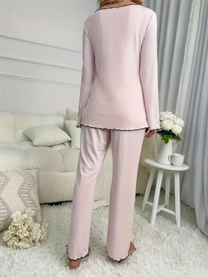 Cristine Pyjamas Set | Långärmat nattlinne för kvinnor-Eva Jonsson