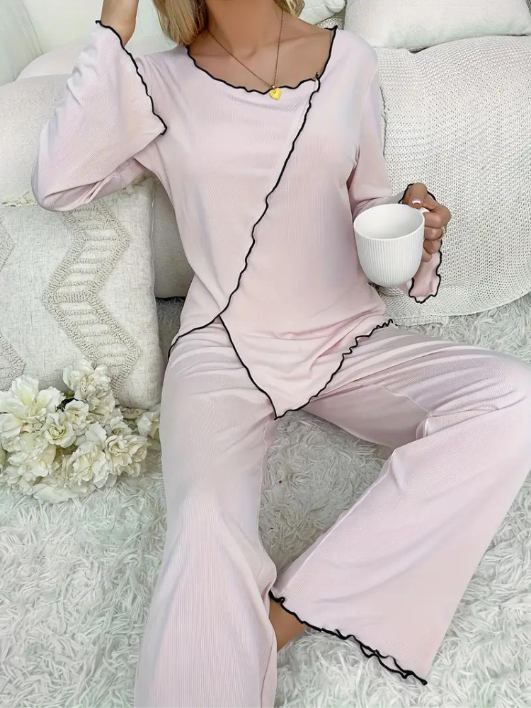 Cristine Pyjamas Set | Långärmat nattlinne för kvinnor-Eva Jonsson