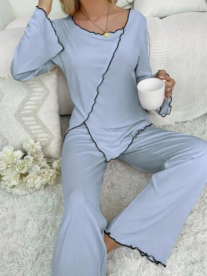 Cristine Pyjamas Set | Långärmat nattlinne för kvinnor-Eva Jonsson