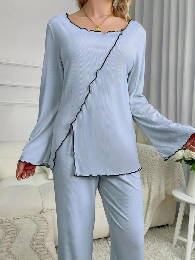 Cristine Pyjamas Set | Långärmat nattlinne för kvinnor-Eva Jonsson
